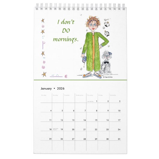 Humoristische, Assertive Ladys sagen es in Skizzen Kalender (Jan 2026)