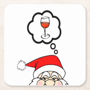 Humoristische Dream-Santa Paper-Untersetzer Rechteckiger Pappuntersetzer