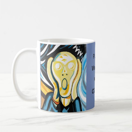 Humoristische Interpretation von Munch's "Scream" Kaffeetasse (Links)