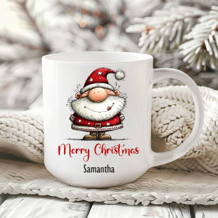 Humoristische Minimalistische Weihnachtsmann-Carto Kaffeetasse