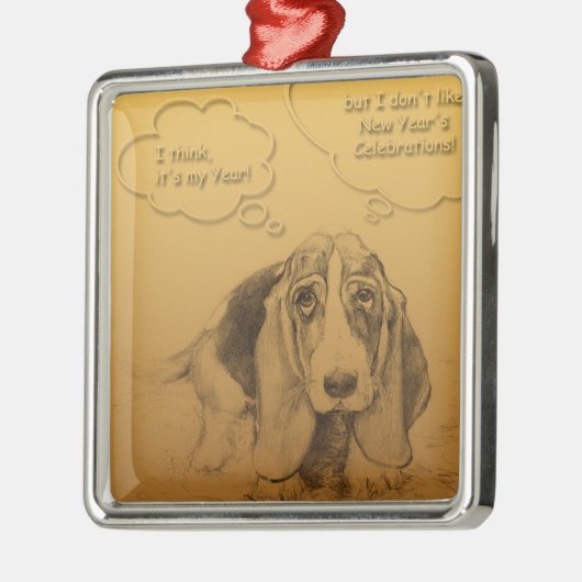 Humoristische Vietnamesen Chinesischer Hund Jahr S Silbernes Ornament (Links)