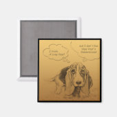 Humoristischer chinesischer Hundetracht Magnet (Vorderseite/Rückseite)