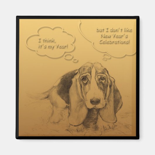 Humoristischer chinesischer Hundetracht Magnet (Vorne)