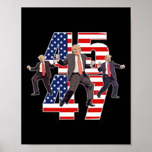 Humoristischer Trump-lustiger Siegeszug Trump tanz Poster