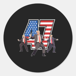 Humoristischer Trump-lustiger Siegeszug Trump tanz Runder Aufkleber