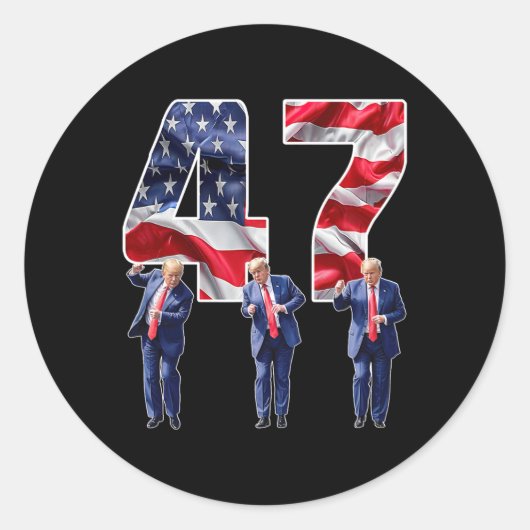 Humoristischer Trump-lustiger Siegeszug Trump tanz Runder Aufkleber (Vorderseite)