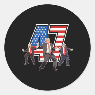Humoristischer Trump-lustiger Siegeszug Trump tanz Runder Aufkleber