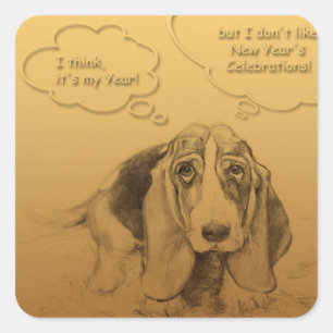 Humoristisches Vietnamesisches Hundegänzchen Jahr Quadratischer Aufkleber