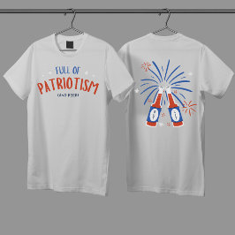 Humoristisches, weißes und rot-blaues Patriotische T-Shirt
