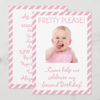 Humorose Baby Girl 2. Geburtstags-Party Einladung