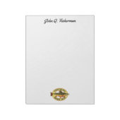 Humorose Bachforelle Fliege FISH MEHR Notizblock (Rotiert)