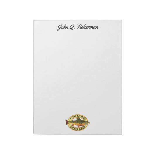 Humorose Bachforelle Fliege FISH MEHR Notizblock (Rotiert)