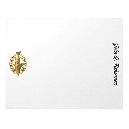 Humorose Bachforelle Fliege FISH MEHR Notizblock (Vorderseite)