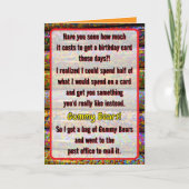 Humorose Birthday Candy Karte (Vorderseite)