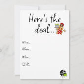 Humorose Lady Cartoon Party Einladung (Rückseite)