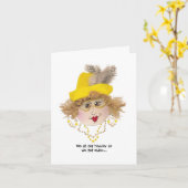 Humorose Lady in Yellow Card Karte (Gelbe Blume)