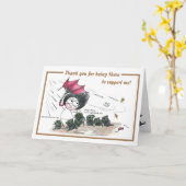 Humorose schwarze Katze Danke Karte (Gelbe Blume)