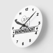 Humorous Bichon Frise Runde Wanduhr (Winkel)