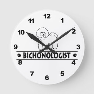 Humorous Bichon Frise Runde Wanduhr