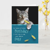 Humorous Birthday Card from the Naughty Cat Karte (Gelbe Blume)