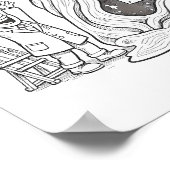 Humorous Cartoon Infinity Ink Decoupage Line Art Poster (Ecke)