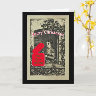 HUMOROUS CHRISTMAS CARD/FRUITCAKE KARTE