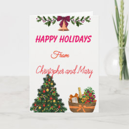 Humorous Christmas Holiday Flat Holiday Card Karte
