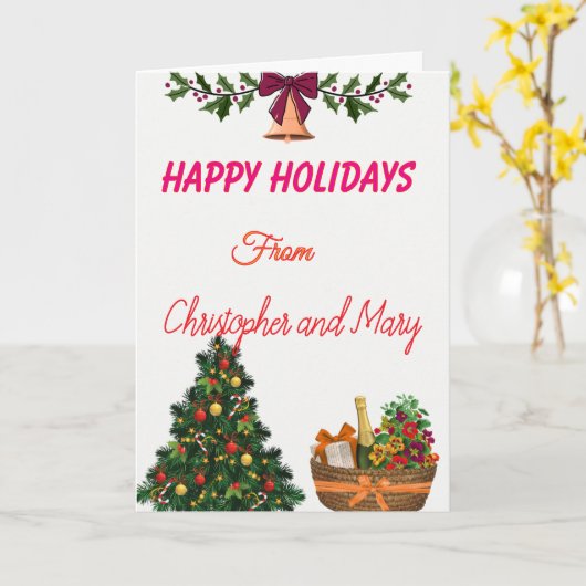Humorous Christmas Holiday Flat Holiday Card Karte (Gelbe Blume)