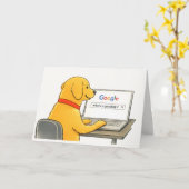 Humorous Dog Greeting Card | Who’s a Goodog? Karte (Gelbe Blume)