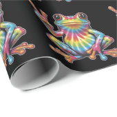 Humorous Frog Lover Tie-Dye Frog Peace Sign Hippie Geschenkpapier (Rolleneckpunkt)
