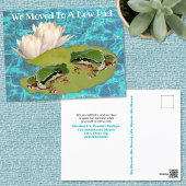 Humorous Frogs Lilies Pad We Moved Announcement Postkarte
