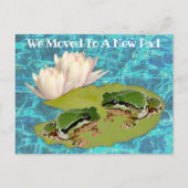 Humorous Frogs Lilies Pad We Moved Announcement Postkarte (Vorderseite)