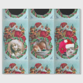 HUMOROUS FUNNY SANTA XMAS CROWN FOTO TEMPLATE GESCHENKPAPIER (Flach)