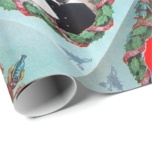 HUMOROUS FUNNY SANTA XMAS CROWN FOTO TEMPLATE GESCHENKPAPIER (Rolleneckpunkt)