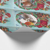 HUMOROUS FUNNY SANTA XMAS CROWN FOTO TEMPLATE GESCHENKPAPIER (Ecke)