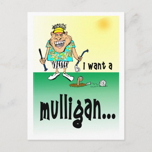 Humorous Golf Birthday Card Postkarte (Vorderseite)