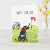 Humorous Golf Dogs on the Green Karte (Gelbe Blume)