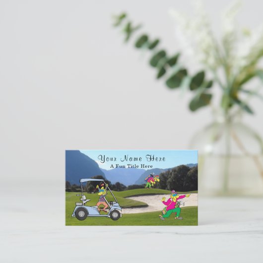 Humorous Golf Player Business Card Visitenkarte (Stehend Vorderseite)