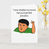 Humorous job promotion congratulations karte (Gelbe Blume)