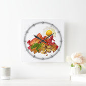Humorous Ketschup Gone Squatchin for Bacon Quadratische Wanduhr (Zuhause)