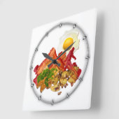 Humorous Ketschup Gone Squatchin for Bacon Quadratische Wanduhr (Winkel)