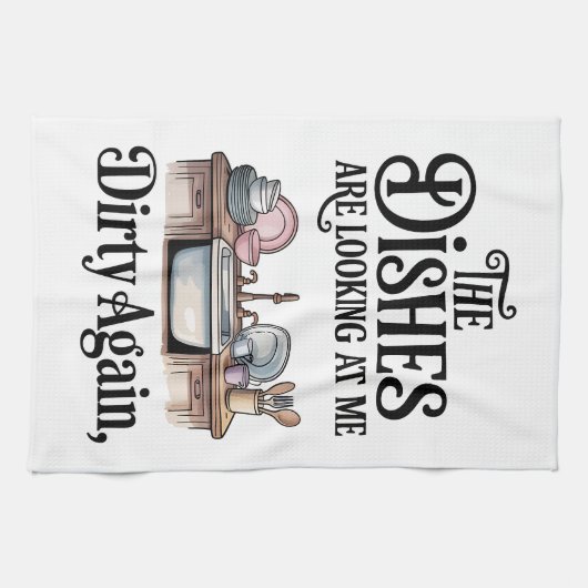 Humorous Kitchen Saying Dish Towel Geschirrtuch (Horizontal)