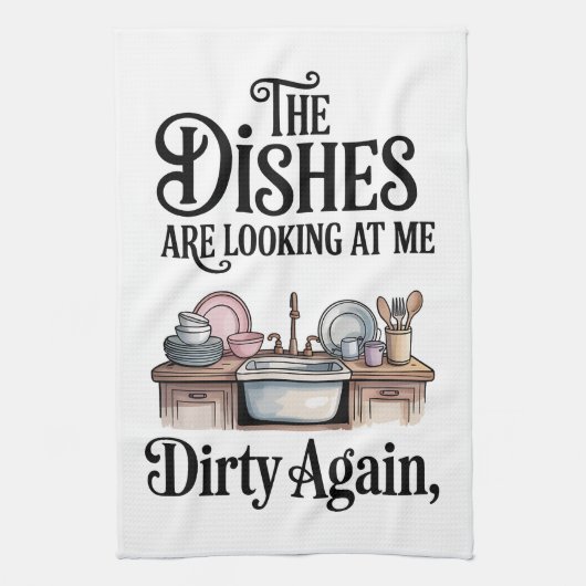 Humorous Kitchen Saying Dish Towel Geschirrtuch (Vertikal)