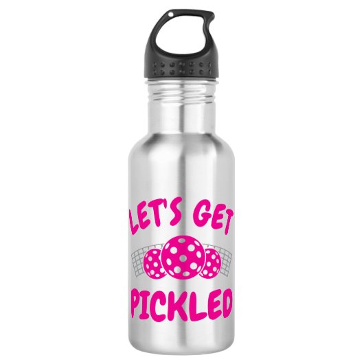 Humorous Let's Get Pickled Edelstahlflasche (Vorderseite)