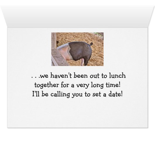 HUMOROUS "LET'S HVE LUNCH"/HOG ESSEN IN PIGPEN (Innenansicht Horizontal (Unten))