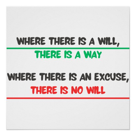 Humorous message but so real: Where there is a wi Poster (Vorderseite)