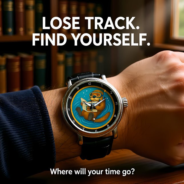 Humorous Otter In Pool Armbanduhr (Von Creator hochgeladen)