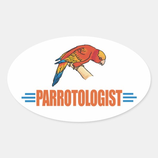 Humorous Parrot Lover Ovaler Aufkleber (Vorderseite)