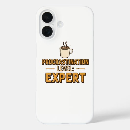 Humorous Procrastinator with Coffee Case-Mate iPhone Hülle (Rückseite)