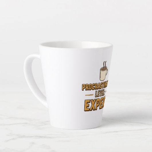 Humorous Procrastinator with Coffee Milchtasse (Linke Ecke)